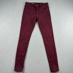 AG Adriano Goldschmied Jeans Womens 27 The Farrah Skinny Burgundy High Rise